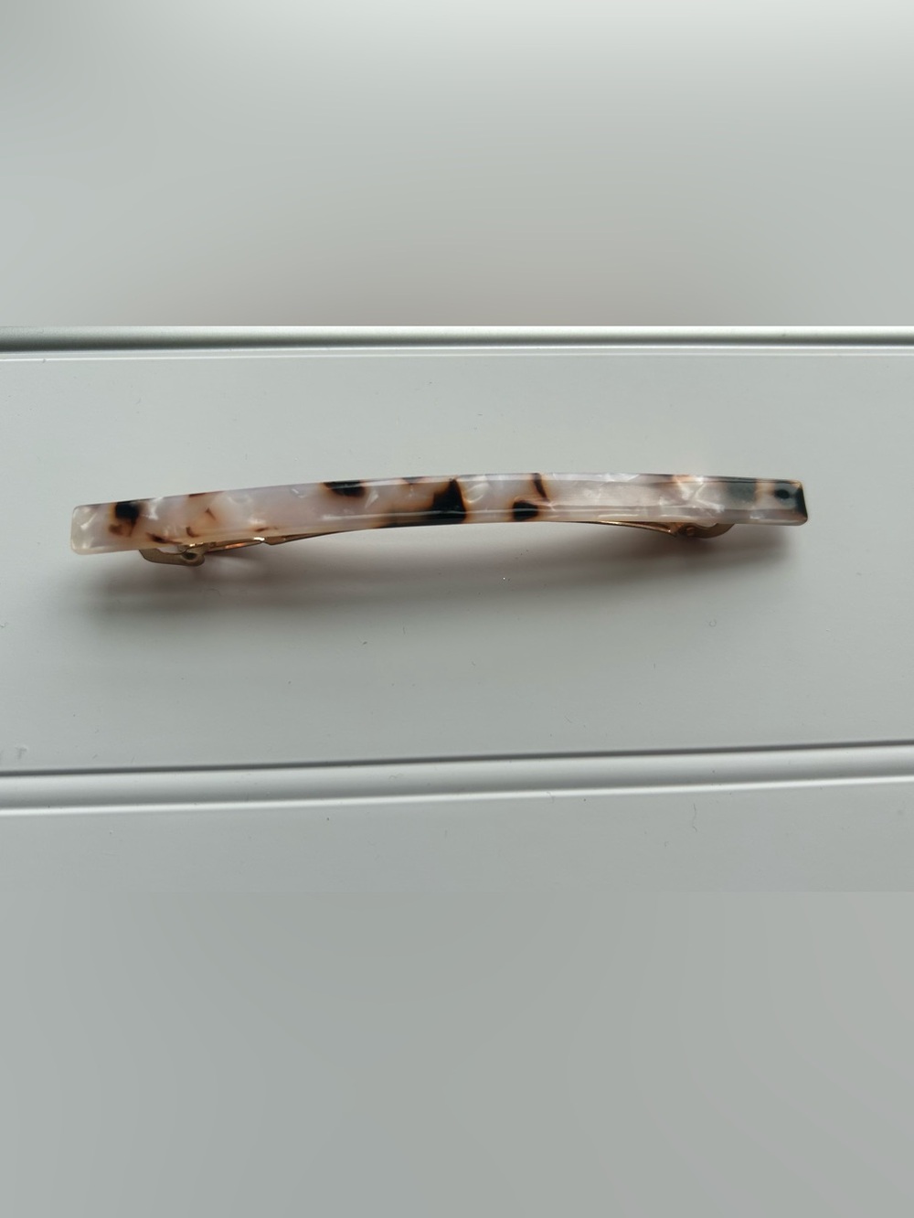 Tortoiseshell Resin Hair clip French Barrette - Neutral Brown & Cream